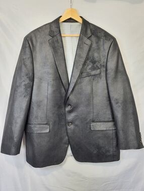 Lauren Ralph Lauren Men's Black Faux Suede Leather Blazer Jacket Sports-Coat